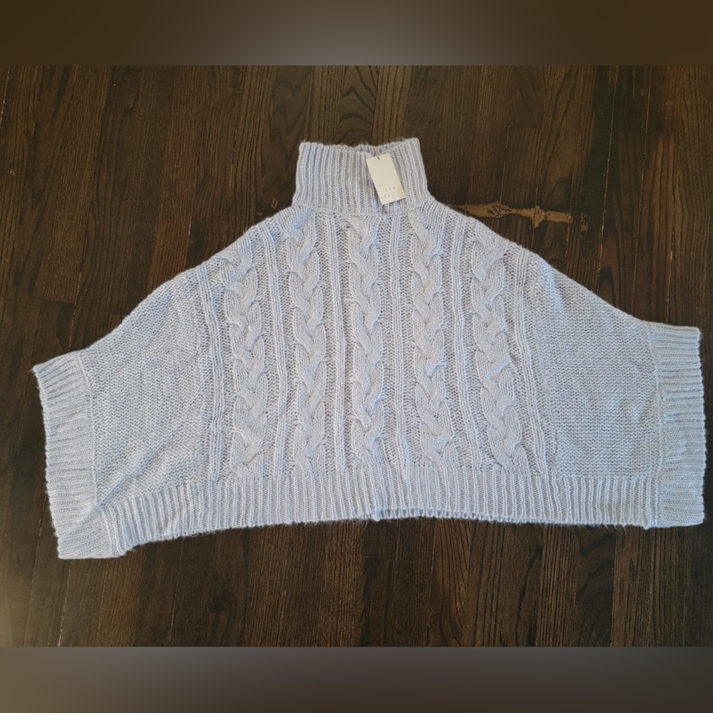 New Light blue poncho sweater